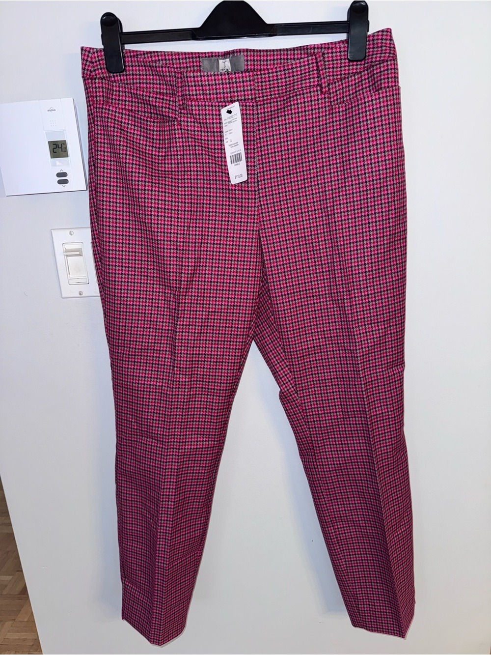 Tristan Pink & Black Houndstooth Trousers